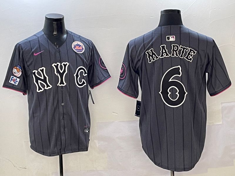 Men New York Mets #6 Marte Black City Edition 2025 Nike MLB Jersey style 3->new york mets->MLB Jersey